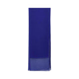 Close-up view of the semi-sheer cobalt blue fabric of the sheila