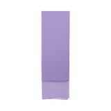 Close-up of the lilac Sheila headscarf showing the solid fabric transitioning into a sheer mesh border at the end.