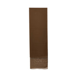 Full-length view of the rectangular brown chiffon Sheila displaying its sheer texture and clean edges.