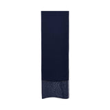 A full view of the matching navy rectangular Sheila, showing its fine, semi-transparent chiffon texture and neat borders.
