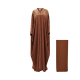 Bazzah Couture Women’s Dark Brown Abaya – Available for Purchase Online 