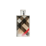 Perfume bottle with checkered design on a white background.