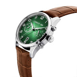 Cerruti Cavareno Men's Green Dial Brown Leather Strap Watch