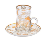 Casa Blu Butterfly Tea & Arabic Coffee Set (18pc) - Gold Accents
