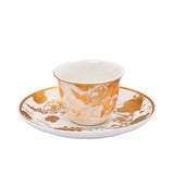 Casa Blu Floral Tea & Arabic Coffee Cups Set (18pc) - Gold Accents