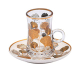Casa Blu Ginkgo Leaf Tea & Arabic Coffee Set (18pc) - Gold Accents