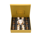 Casa Blu Ginkgo Leaf Tea & Arabic Coffee Set (18pc) - Gold Accents