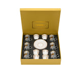 Casa Blu Geometric Tea & Qahwa Cup Set (18pc) - Gold Accents