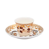 Casa Blu Floral Tea & Qahwa Cup Set (18pc) - Gold Accents