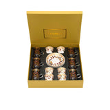 Casa Blu Floral Tea & Qahwa Cup Set (18pc) - Gold Accents