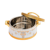 Casa Blu Metal Food Warmer with Elegant Geometric Pattern Design