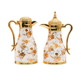 Casa Blu Floral Arabic Coffee Flask Set (2pc) - Gold  and Silver Accents