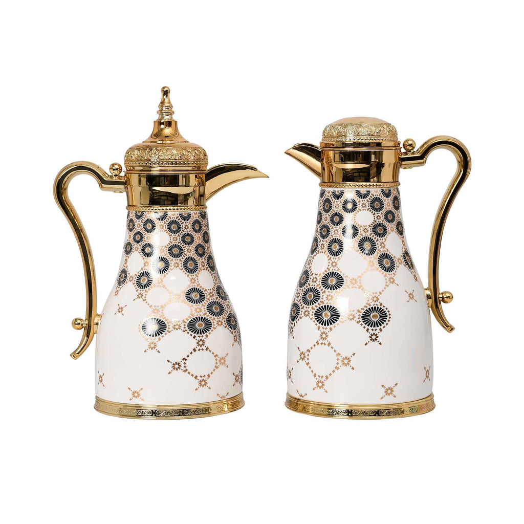 Geometric Flask Casa Blu Modern Arabic Coffee Flask Set (2pc) - Calligraphy & Geometric ...