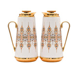 Casa Blu Geometric Arabic Coffee Flask Set (2pc) - Gold Accents