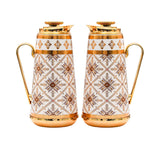 Casa Blu Geometric Diamond Arabic Coffee Flask Set (2pc) - Gold Accents