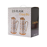 Casa Blu Geometric Diamond Arabic Coffee Flask Set (2pc) - Gold Accents