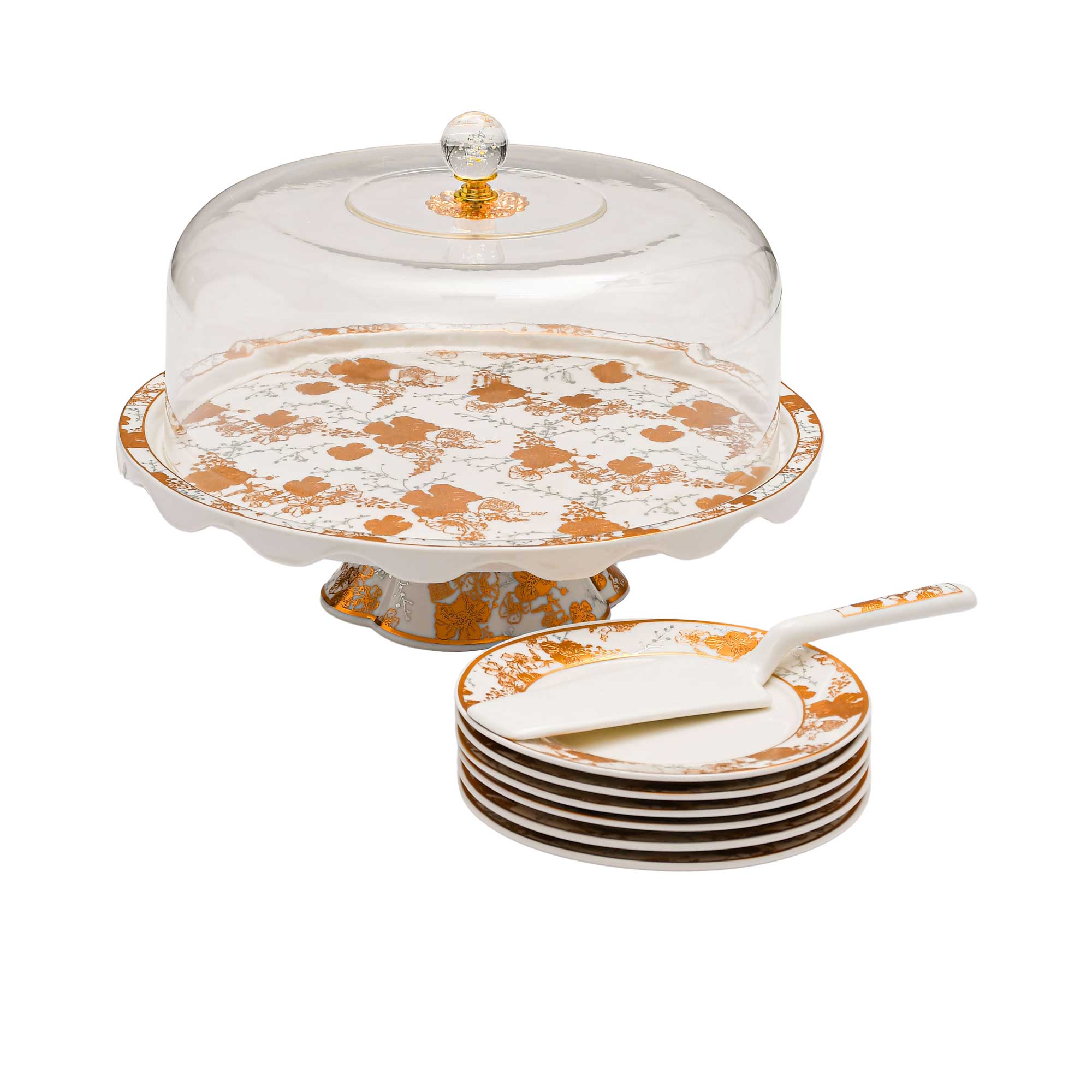 Casa Blu Abstract Art Cake Stand with Dome and Serving Plates (8pc Set)-Gold Accents | Cake Server | Cake Set | Cake Stand | Casa Blu 2025 | Home and Furniture Home | Home and Furniture Home Table Top | Ramadan Collection 2025 Casa Blu Abstract Art Cake Stand with Dome and Serving Plates (8pc Set)-Gold Accents | Cake Server | Cake Set | Cake Stand | Casa Blu 2025 | Home and Furniture Home | Home and Furniture Home Table Top | Ramadan Collection 2025