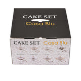 Casa Blu Arabic Calligraphy Cake Stand with Dome and Serving Plates (8pc Set)