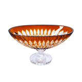 Cristal De Paris Oval Bowl On Leg Gilles Amber