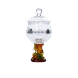 Cristal De Paris Bonbonniere Lines  Pied Fleur Ambre Cristal