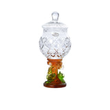 Cristal De Paris Bonbonniere Myriam Pied Fleur Ambre Cristal