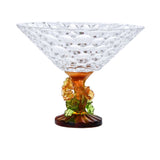 Cristal De Paris Coupe Lisboa  Pied Rose  Ambre Cristal