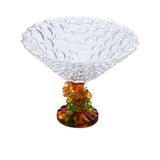 Cristal De Paris Coupe Lisboa  Pied Rose  Ambre Cristal