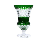 Cristal De Paris Footed Vase Green Cristal Gilles Cut