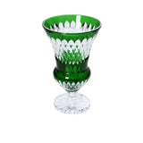 Cristal De Paris Footed Vase Green Cristal Gilles Cut