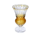 Cristal De Paris Footed Vase Light Amber Cristal President Cut