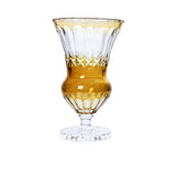 Cristal De Paris Footed Vase Light Amber Cristal President Cut