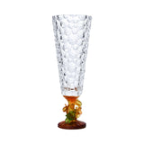 Cristal De Paris Vase Lisboa  Pied Rose  Ambre Cristal