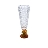 Cristal De Paris Vase Lisboa  Pied Rose  Ambre Cristal