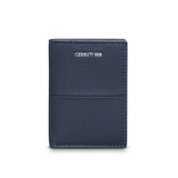 Cerruti 1881 Cannes Men's Genuine Leather Foldable Card Case – Navy Blue ($105 \times 79\text{mm}$)