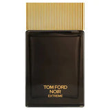 Black rectangular Tom Ford Noir Extreme Eau de Parfum bottle with a gold-toned ribbed cap and gold lettering.