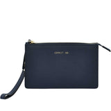 Cerruti Women's Leather Clutch Navy Bag