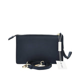 Cerruti Women's Leather Clutch Navy Bag