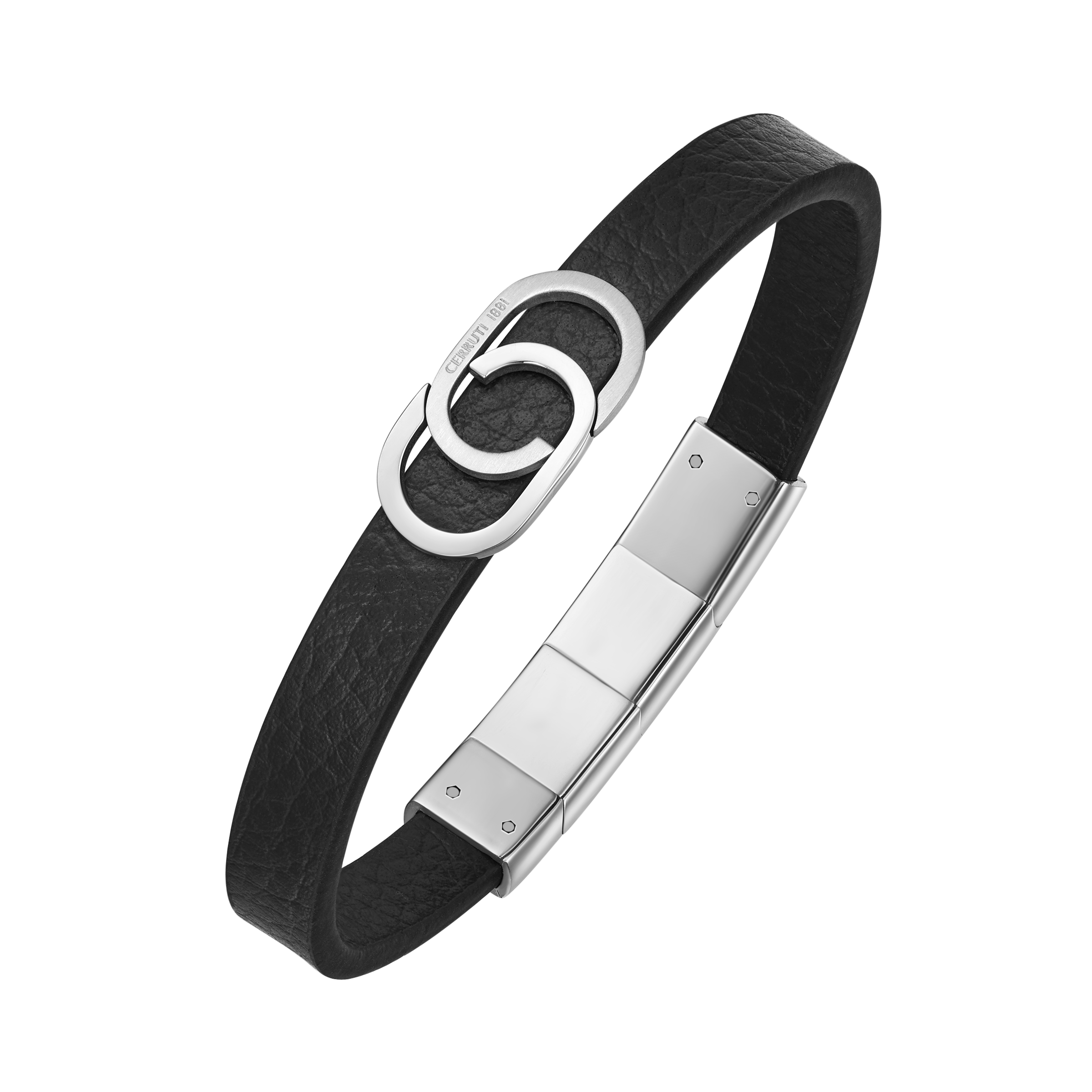 Cerruti 1881 Bruno Men's Black Leather and Stainless Steel Bracelet | All Accessories | Gents Bracelets | Men | Mens Cerruti 1881 Bruno Men's Black Leather and Stainless Steel Bracelet | All Accessories | Gents Bracelets | Men | Mens