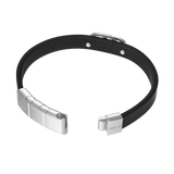 Cerruti 1881 Bruno Men's Black Leather and Stainless Steel Bracelet