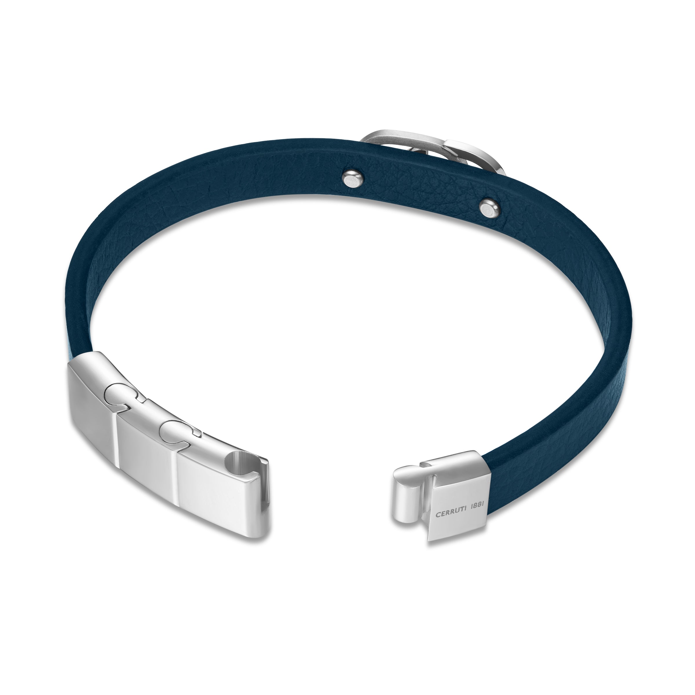 Cerruti 1881 Bruno Men's Navy Leather and Stainless Steel Bracelet | All Accessories | Gents Bracelets | Men | Mens Cerruti 1881 Bruno Men's Navy Leather and Stainless Steel Bracelet | All Accessories | Gents Bracelets | Men | Mens