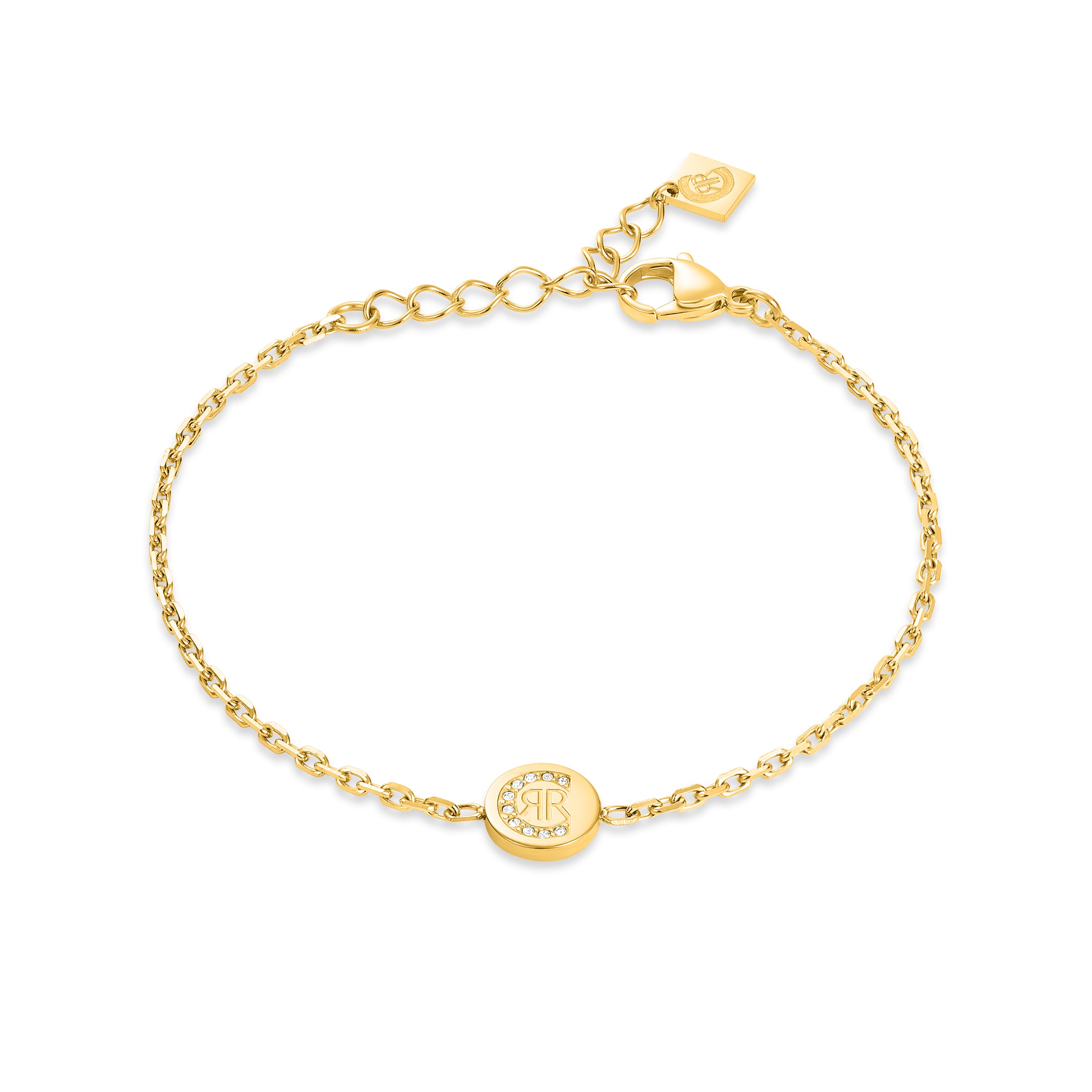 Cerruti 1881 Eletra Gold Plated Bracelet with Round Crystal Monogram | Bracelet | Braceletes | Cat-Ladies Bracelet | Fashion Jewellery | Ladies bracelet | Women | Womens