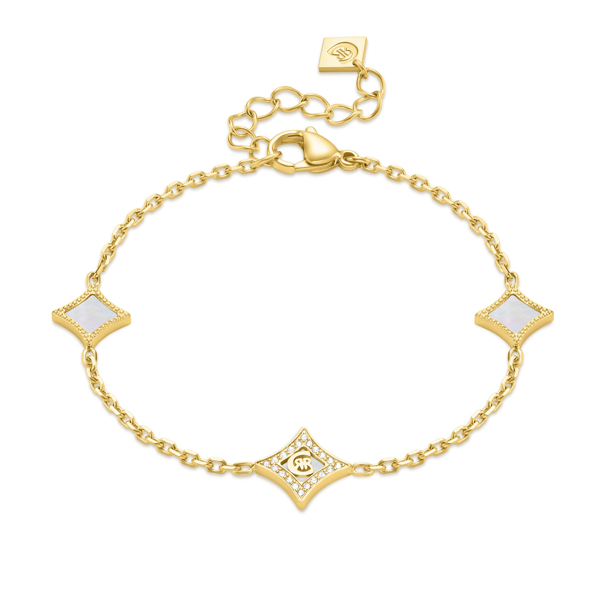 Cerruti 1881 Silvia Gold Plated Bracelet with Mother of Pearl and Crystal Motifs | Bracelet | Braceletes | Cat-Ladies Bracelet | Fashion Jewellery | Ladies bracelet | Women | Womens Cerruti 1881 Silvia Gold Plated Bracelet with Mother of Pearl and Crystal Motifs | Bracelet | Braceletes | Cat-Ladies Bracelet | Fashion Jewellery | Ladies bracelet | Women | Womens