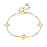 Cerruti 1881 Silvia Gold Plated Bracelet with Mother of Pearl and Crystal Motifs