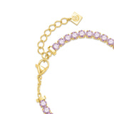 Cerruti 1881 Claudia Ladies Gold Plated Tennis Bracelet with Light Rose Crystals