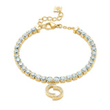 Cerruti 1881 Claudia Gold Plated Tennis Bracelet with Clear Crystals