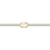 Cerruti 1881 Claudia Ladies Gold Plated Tennis Bracelet with Double 'C' Logo Charm