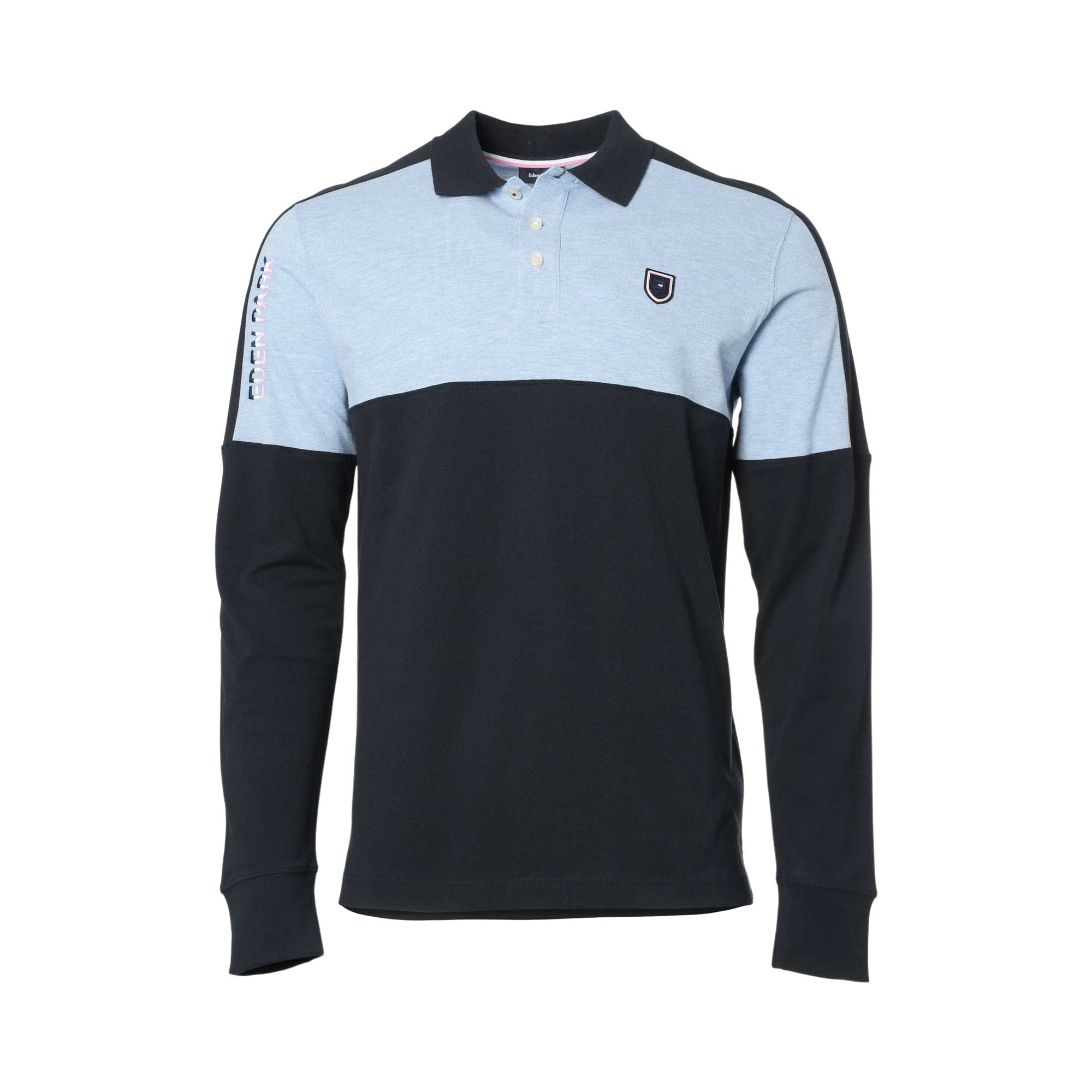 Eden Park Men's Polo Long Sleeve T-shirt – Blue Salon