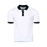 Eden Park Men's White Polo Shirt with Black Collar & Trim