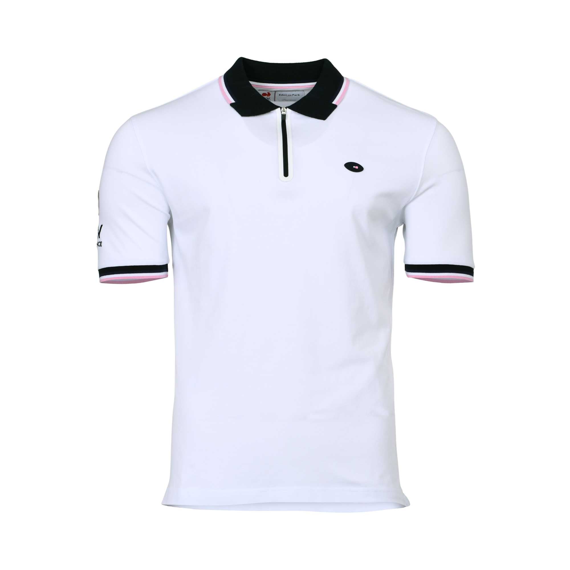 Eden Park Men's White Zip Polo Shirt with Black & Pink Trim | All Clothing | departure-to-desk | Men | Men's Polo Shirt | Mens | Mens Fashion | new-season-2025 | Polo T-shirt Eden Park Men's White Zip Polo Shirt with Black & Pink Trim | All Clothing | departure-to-desk | Men | Men's Polo Shirt | Mens | Mens Fashion | new-season-2025 | Polo T-shirt