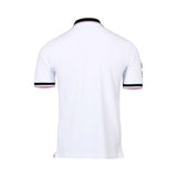 Eden Park Men's White Zip Polo Shirt with Black & Pink Trim